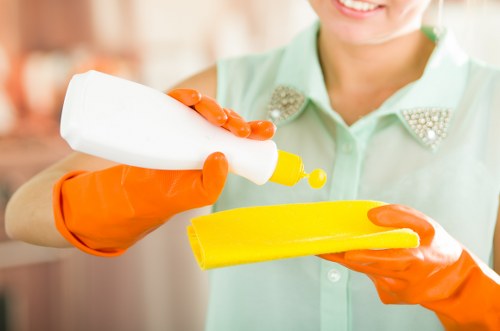 Close-up of carpet cleaning issue being assessed after treatment